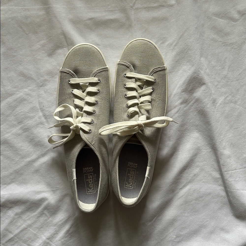 Keds Light Gray Lace-Up Sneakers